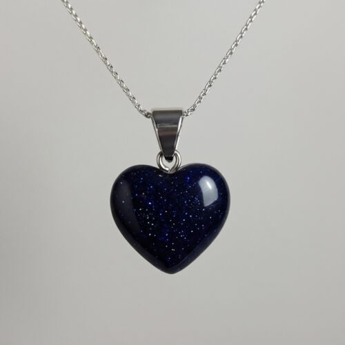Blue Sandstone Heart Necklace – Stone of Ambition