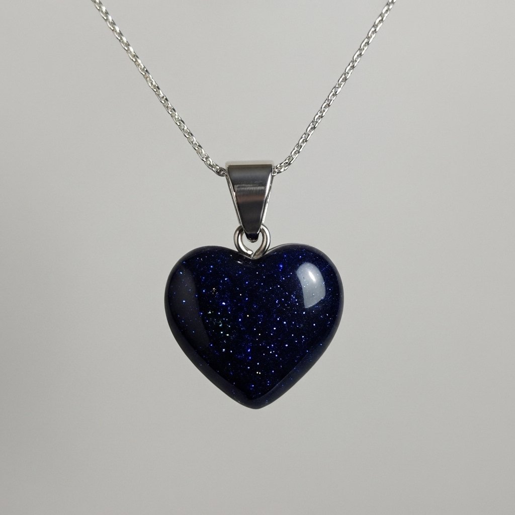 Blue Sandstone Heart Necklace – Stone of Ambition