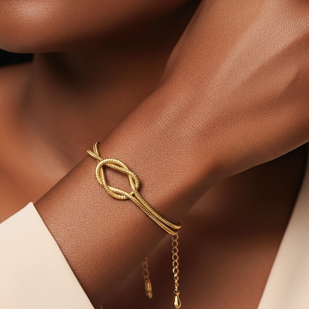 Gold Knot Bracelet – Elegant Stainless Steel Jewelry