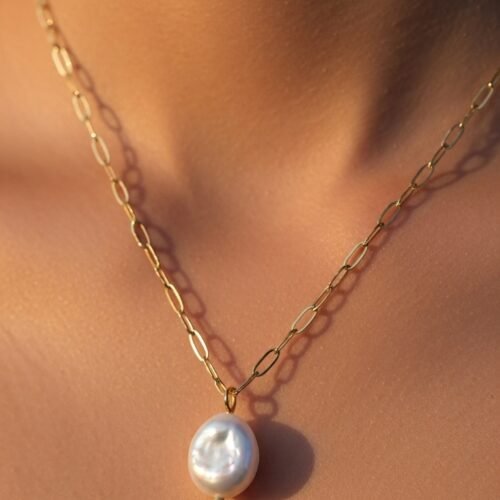 Baroque Pearl Pendant Necklace – Luxury Stainless Steel