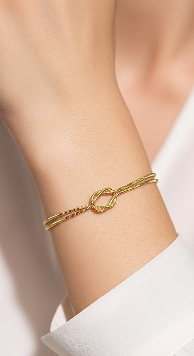 Gold Knot Bracelet – Elegant Stainless Steel Jewelry