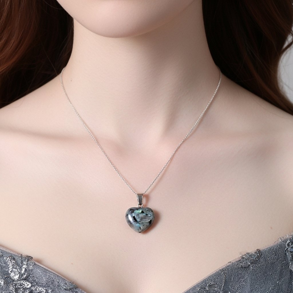 Labradorite Heart Necklace – Stone of Transformation & Intuition