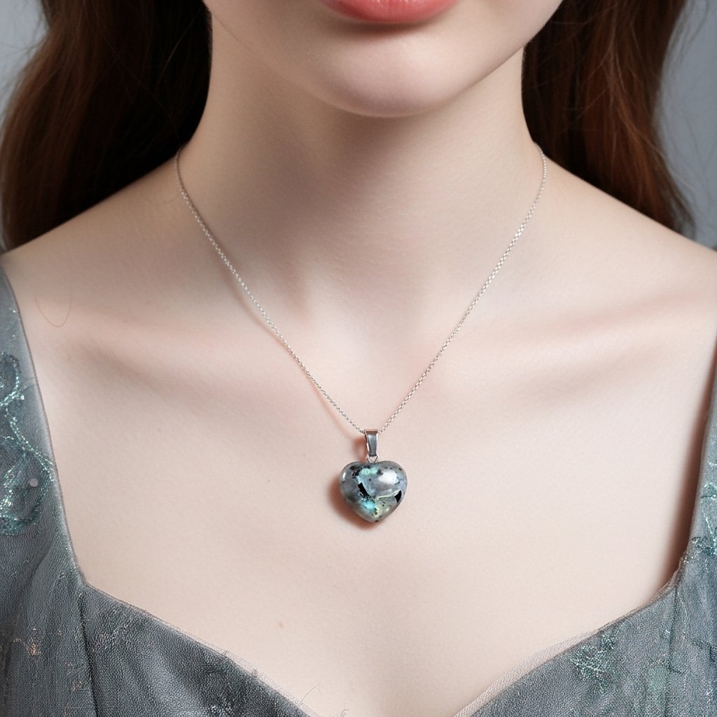 Labradorite Heart Necklace – Stone of Transformation & Intuition