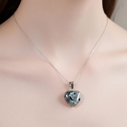Labradorite Heart Necklace – Stone of Transformation & Intuition
