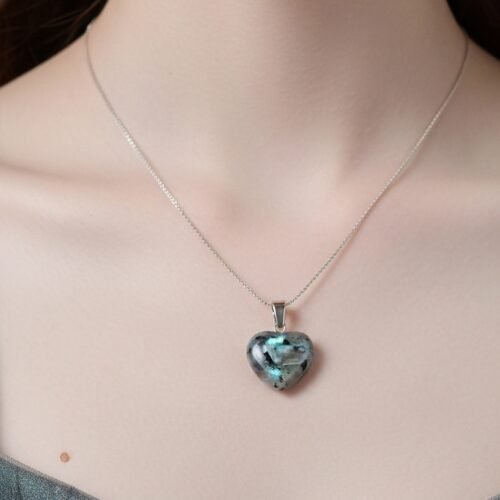 Labradorite Heart Necklace – Stone of Transformation & Intuition
